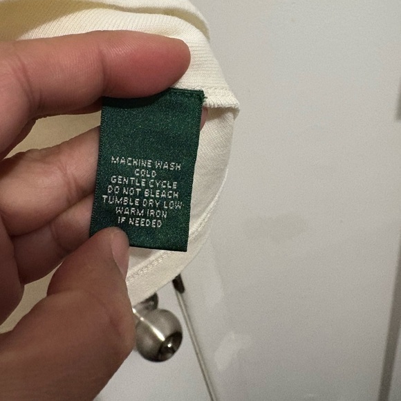 Ralph Lauren Cream Fitted Short Sleeve Tee - Picture 5 of 9